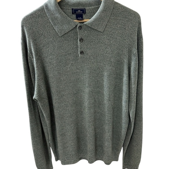 Dockers Men’s Size Xl 3 Button long Sleeve Pullover Green 100% Acrylic  Collar - Picture 4 of 4